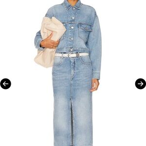 Isabel Marant Light Blue Straight-Leg Denim Skirt